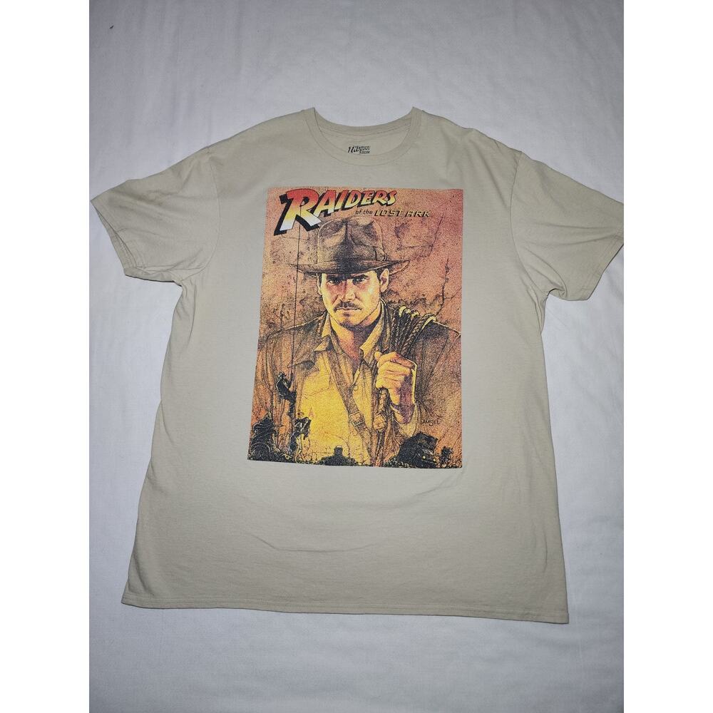 Indiana Jones Raiders of the Lost Ark Distressed Poster Tshirt Mens Size XL